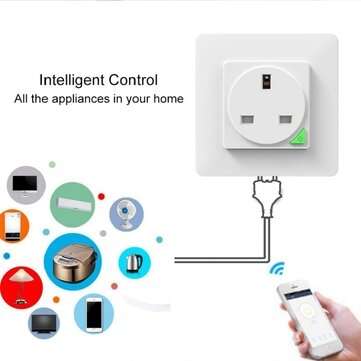SWP86-01YG 110-240V UK Plug Tuya Smart WiFi Wall Socket Switch Work with Google Alexa