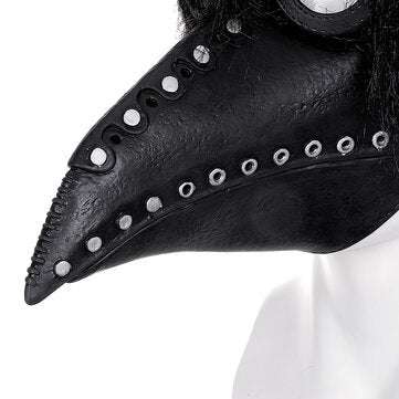 The Plague Doctor Mask Black Latex Gothic Steampunk Bird Beak