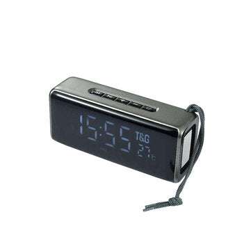 TG-174 bluetooth Speaker LED Temperature Alarm Clock Speaker Portable Column blueto... (COLOR: GREY)