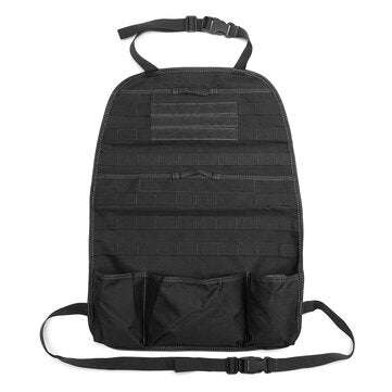 Tactical Car Seat Back Storage Organizer Waterproof Fabric For Most Cars Trucks SUVs (COLOR3: BLACK)