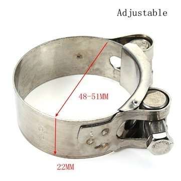 Universal 36mm 48mm  60mm Genuine Stainless Steel Band Exhaust Clamp Kit Fit Motorcycl... (NO.: 02#)