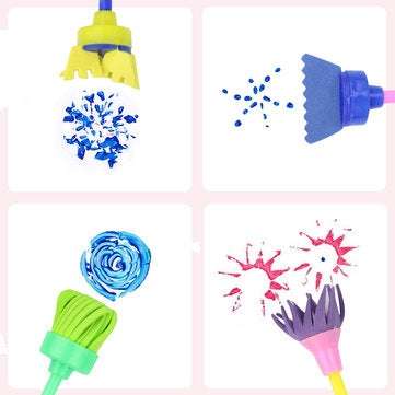 Painting Creative Graffiti Stamp Drawing Children Sponge Brush Flower Kids Toys