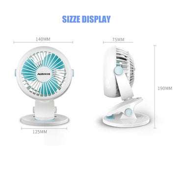 Portable USB Personal Fan USB Desk Clip Fan Portable Travel Clip Fan Rechargeable USB Mini Clamp Fan