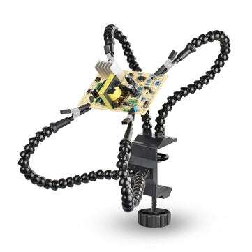 NEWACALOX 4Pcs Flexible Arms Soldering Helping Third Hand Tool Tabletop Clamp Welding ... (TYPE: .A)