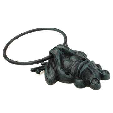 Rustic Industrial Tap Rings Rack Wrought Iron Vintage Round Hanging Black Metal Towel Holder Bathroo