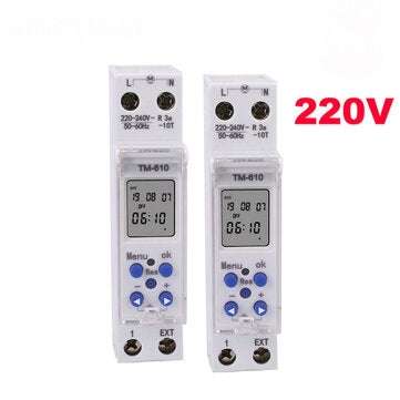 SINOTIMER TM610-2 220V Time Control Switch Intelligent Switch Timer Power Supply Timing Switch 1P Ra