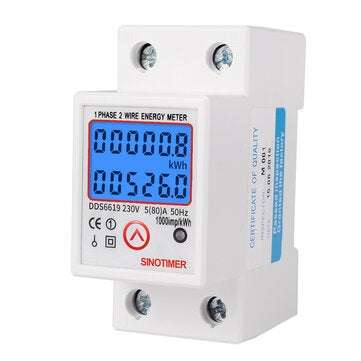 SINOTIMER DDS6619-526L-2 230V  Reset and Reset Backlight Display Single-phase Rail Multi-function En