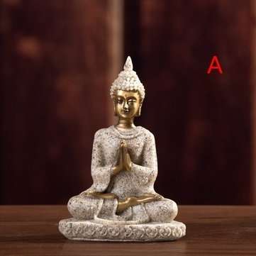 Sitting Thai Statue Sculpture Outdoor Indoor Statue Ornament Home Decorations (TYPE: .A)
