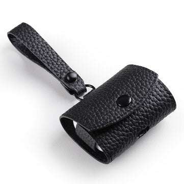 Melkco Luxury Portable Leather Wireless bluetooth Earphone Storage Cover with Key... (COLOR.: BLACK)
