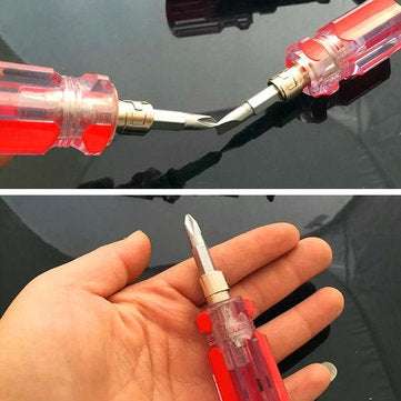 Mini Bidirectional Interchangeable Head Screwdriver Phillips & Flat Tip Screwdriver For DIY Repair T