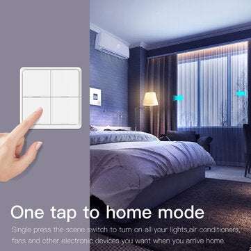 MoesHouse 4 Gang Tuya ZB Wireless 12 Scene Switch Push Button Controller Battery Powered Automation