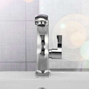 Modern Swan Neck Chrome Bathroom Basin Faucet Waterfall Spout Single Handle Sink Bath Single Cold Ta