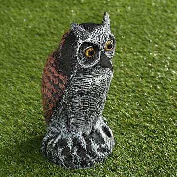 Standing Owl Bird Model Toys Hunting Shooting Decoy Deterrent Home Garden Decorations