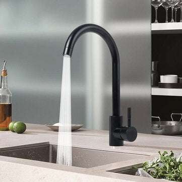 Stainless Steel Kitchen Sink Faucet Mixed 360 Rotation Hot and Cold Water Faucet With 2 Hose