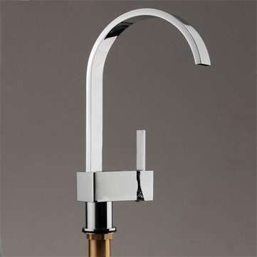 Square Chrome Brass Kitchen Bathroom Hot Cold Water Switch Basin Mixer Tap