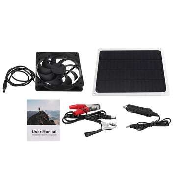 Solar Panel Powered Exhaust Fan For Greenhouse Pet House Tree House And RV