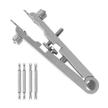 Standard Pliers Remover Replace Tweezer with 4 Pin Bracelet Spring Bar Tool For ... (COLOR.: SILVER)