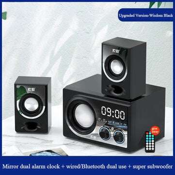 SOAIY SA-C2 Wooden Computer bluetooth 5.0 Sp... (COLOR: BLACK | TYPE: UPGRADEDBATTERYCHARGERVERSION)