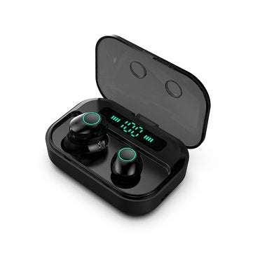 M7 Digital Display TWS Wireless Stereo In-ear Headphone Waterproof Sport Earphone... (COLOR.: BLACK)