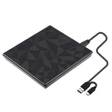 Portable USB 3.0 Black Tray Type External DVD-RW Max.24X High-speed Data Transmission for Win XP Win