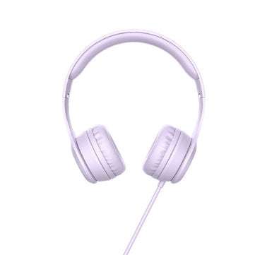HOCO W21 HIFI Stereo Metal Wired Control Headphone Foldable Headset With Mic for... (COLOR.: PURPLE)