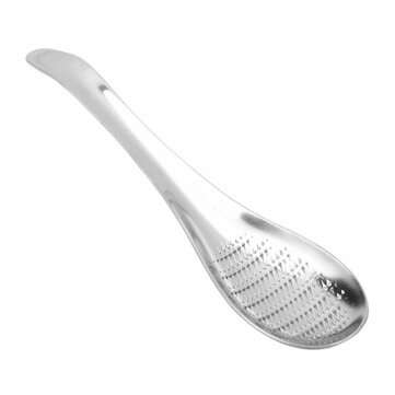 KC-GG045 Stainless Steel Garlic Lemon Cheese Grater Mixing Grinding Spoon Kitche... (COLOR.: SILVER)