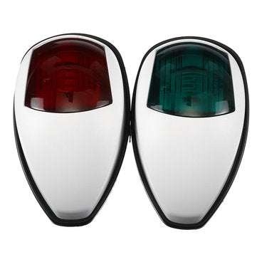 Pair LED White 12V Marine Boat Yacht Starboard Port Bow Navigation Signal Lights Lamps