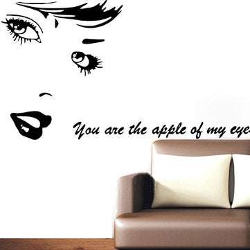 Honana Creative Black Beauty Home Decal Wall Sticker Removable 3D Wallpaper for Girl DIY Living Room