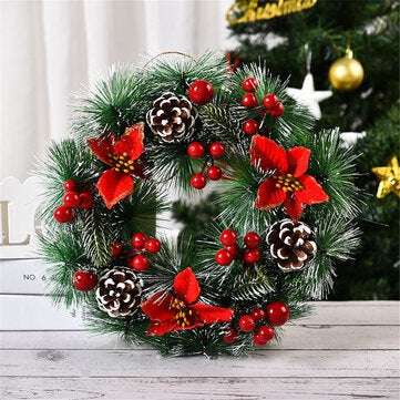 Gangzhilian Christmas Wreath Chirstmas Home Decoration Wreath Creative Muti... (SHAPE: THREEFLOWERS)