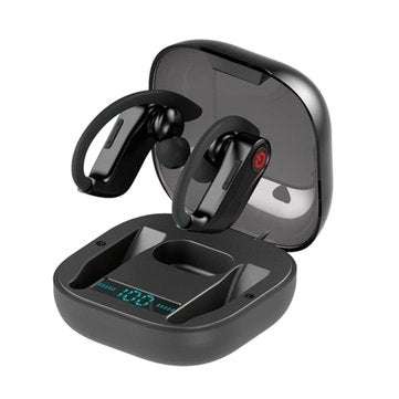 Q62 TWS bluetooth 5.0 Wireless Stereo Hanging Earphone Three Power Display Volume Control Sports Hea