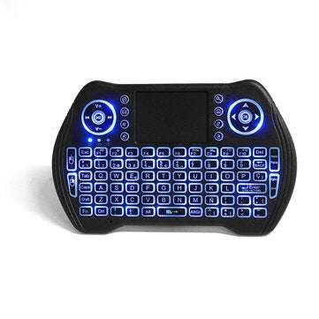 MT-10 2.4G Wireless Spanish Three Color Backlit Rechargeable Mini Keyboard Touchpad Air Mouse Airmou