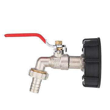 IBC Tank Adapter S60X6 to 1/2`` Lever Brass Garden Tap Hose Connector