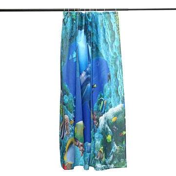 Dolphin Ocean Bathroom Shower Curtain Bath Mat Toliet Pedestal Rug Pad Cover