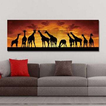 DYC 10672 Single Spray Oil Paintings Giraffe Sunrise Landscape For Home Decoration Paintings Wall Ar