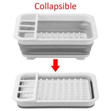 Drain Basket Dishes Draining Holder Foldable Cutlery Storage Box Dish Racks