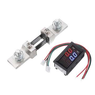 DC 0-200V 200A Digital Dual LED Voltmeter Ammete Voltage Current Panel Meter With 200A/75mV Shunt