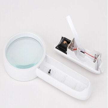 Deli 9098 Portable Magnifier Children`s Optical Magnifier with LED Night Light 3.5x Magnifying Glass