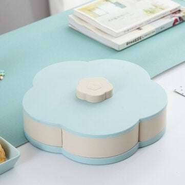 Creative Rotation Fruit Plate Desktop Storage Single/Dou... (SIZE: S | LAYERS: 1LAYER | COLOR: BLUE)