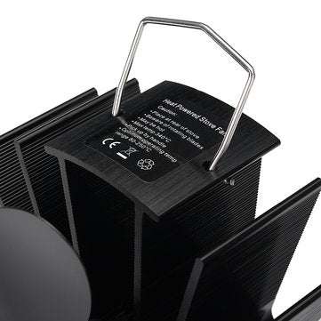 EQ2-BK(3BL) Heat Powered Wood Stove Fan Silent Eco-Friendly Fireplace Fan for Wood Log Burner
