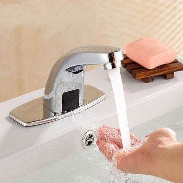Bathroom Sink Mixers Sensor Tap Chrome Brass Automatic Hands Free Infrared Basin Faucet