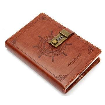 B6 Notebook Vintage Notepad Diary Daily Memos Planner Agenda Notebook PU Leather Sketchbook with Loc