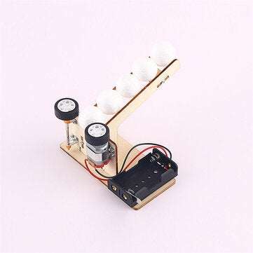 DIY 3D Wooden Puzzle Toys Handmade Assembly Electric Ball Pitching Machine Kits Scientific Early Lea