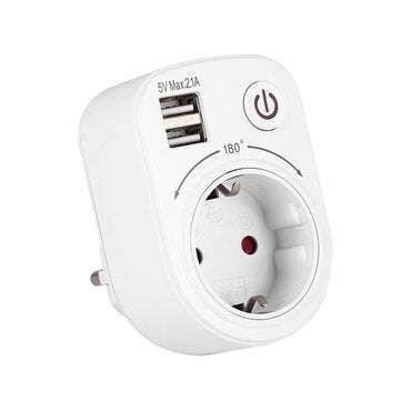 Bakeey 2.1A Dual USB Charger Adapter Smart Socket Shell EU Plug For iPhone 8 Plus XS 11Pro Huawei P3