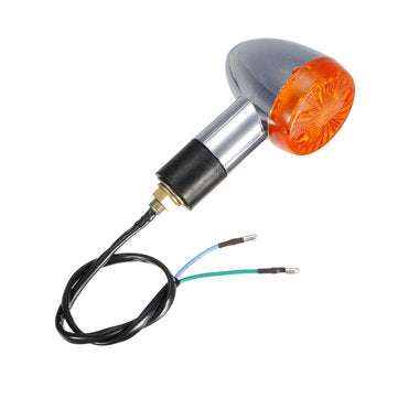 Chrome Bullet Mini Universal Motorcycle Amber Turn Signal Lights Bulb Indicator