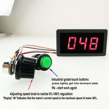 CCM5D 240W 0.56 inch 3-digit LED Display Digital 6V 12V 24V PWM DC Motor Controller Variable Speed R