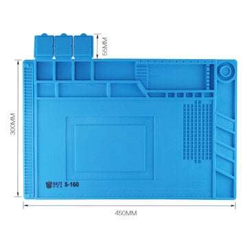 BEST S160 Magnetic Heat Insulation Silicone Pad Desk Mat Maintenance Platform BGA Soldering Repair S