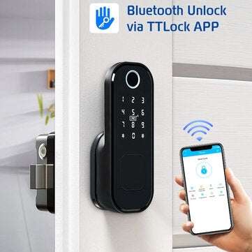 Bakeey Fingerprint Door Lock bluetooth Passcode Rfid Card Keyless Waterproof Electronic Lock Work wi