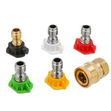 0 15 25 40 Degree Soap Quick Release Connect Jet Power Wash Spray Nozzle Tip Set