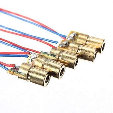 10 pcs DC 5V 5mW 650nm 6mm Laser Dot Diode Module Red Copper Head Tube