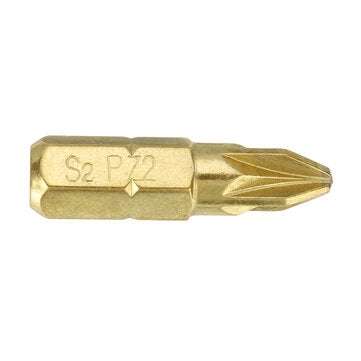 Broppe 3pcs 25mm PZ1-PZ3 Pozi Screwdriver Bits 1/4 Inch Hex Shank Electroplating Bronze